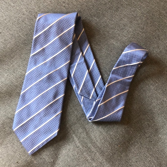 100% Silk Blue White Tie Gallieni Italy - Picture 4 of 4